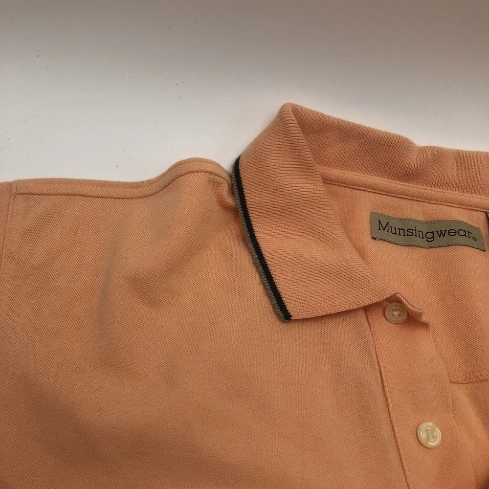 Munsingwear Mens Polo Shirt Orange Creamsicle Color Size‎ Large Chest Pocket